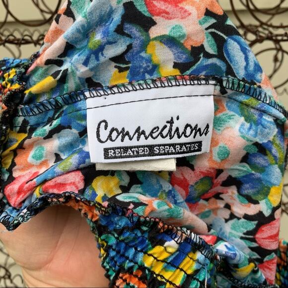 Vintage 90s Connections floral lounge pants MEDIUM - Picture 4 of 5